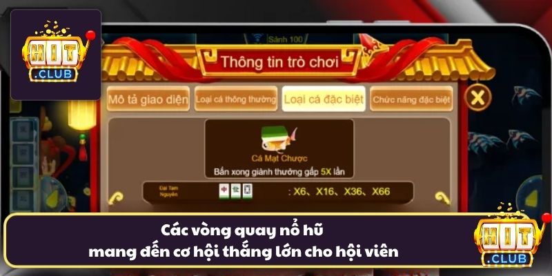 Các vòng quay nổ hũ mang đến cơ hội thắng lớn cho hội viên